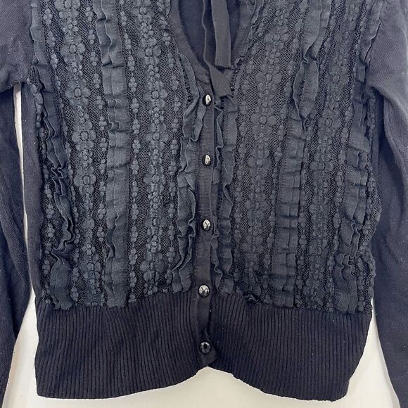Voodoo Vixen Whimsigoth Lace Cardigan Size M Sheer Dark Romantic Fairy Witchy - Picture 4 of 9